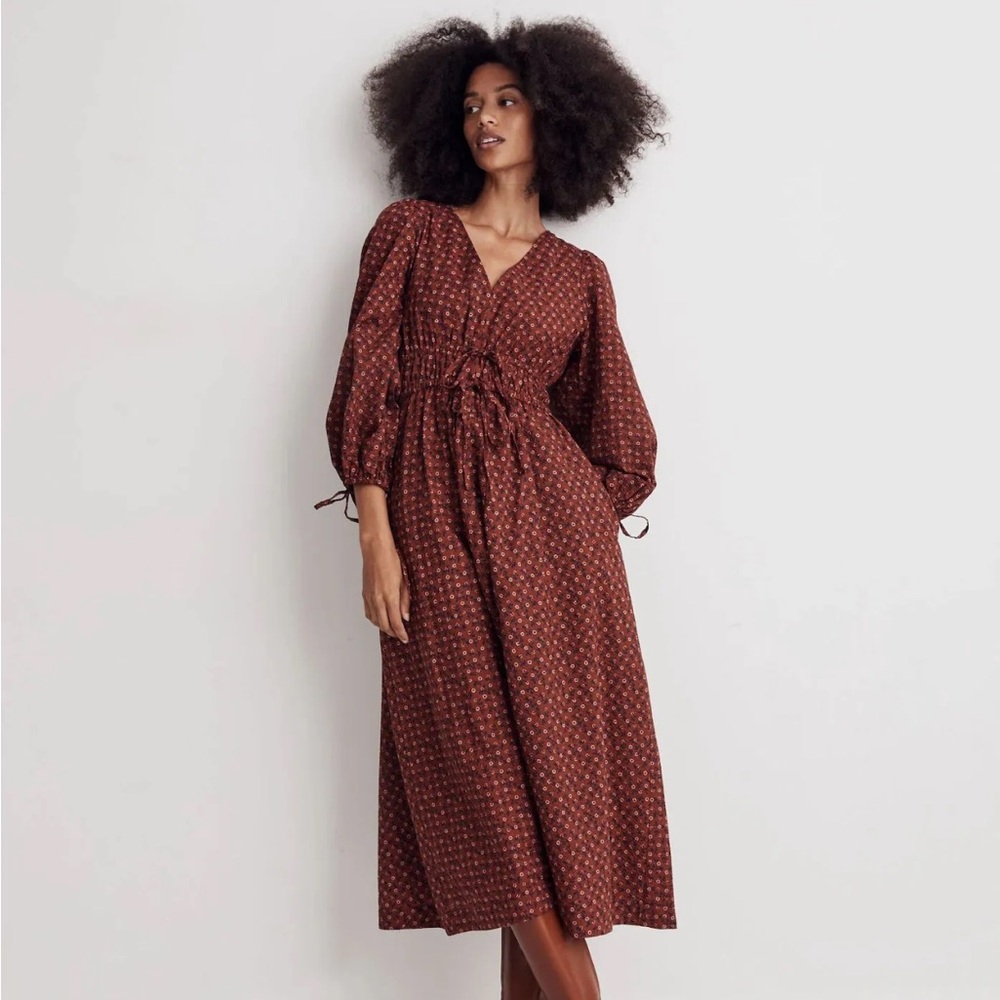 Madewell Rust Brown Floral Maxi Dress